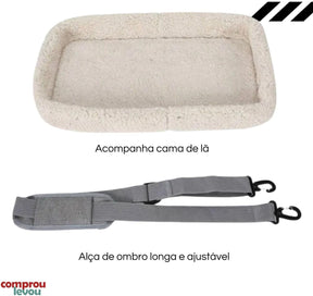 Bolsa Pet Transporte Viagem Avião Para Cães Gatos Luxo (cinzaa)