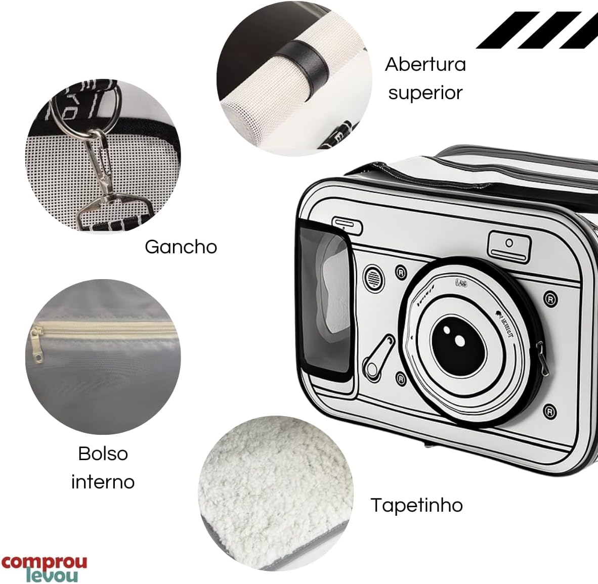 Bolsa Pet Transporte Viagem Avião Para Cães Gatos Luxo (cinzaa)