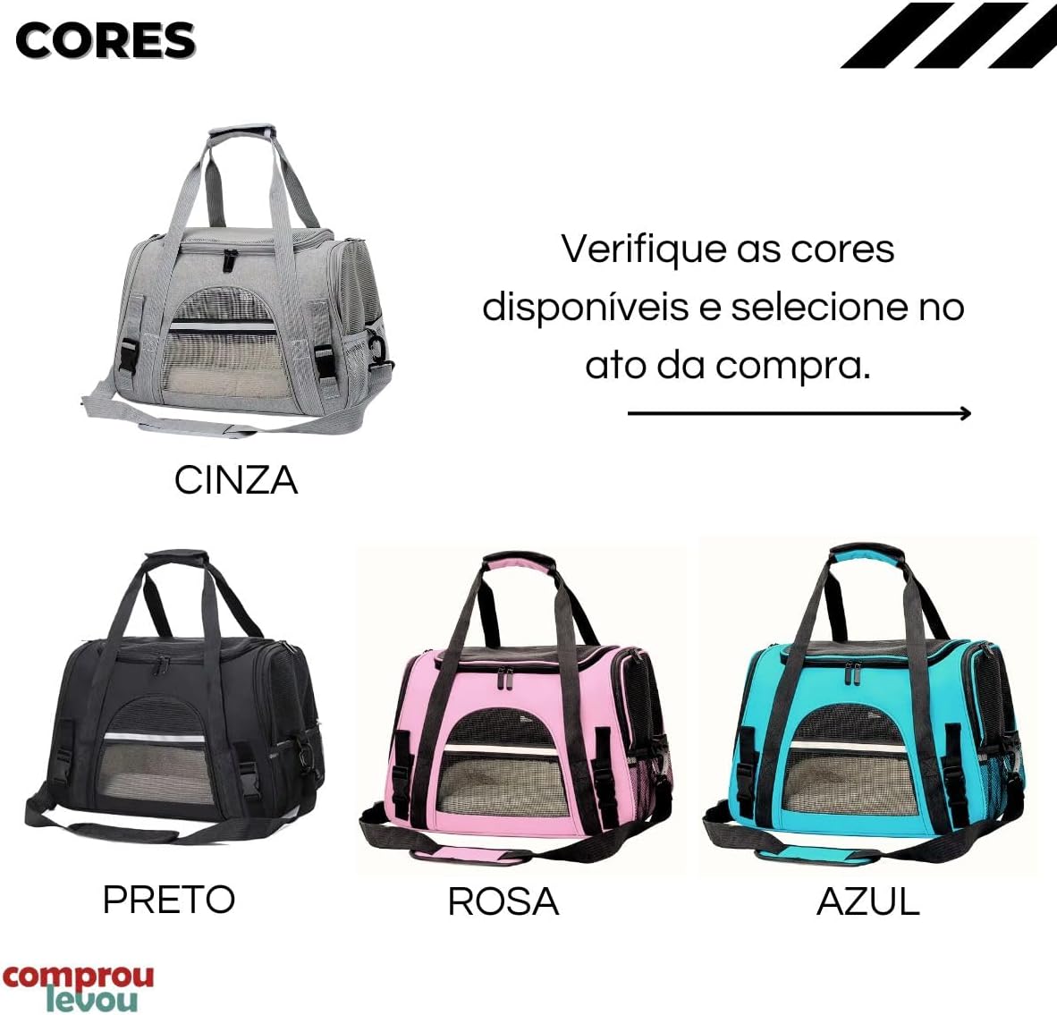 Bolsa Pet Transporte Viagem Avião Para Cães Gatos Luxo (cinzaa)