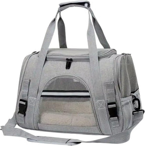Bolsa Pet Transporte Viagem Avião Para Cães Gatos Luxo (cinzaa)