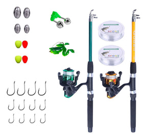Kit De Pesca Completo 10kg Com 2 Varas 2 Molinetes + Itens Cor Conforme As Fotos