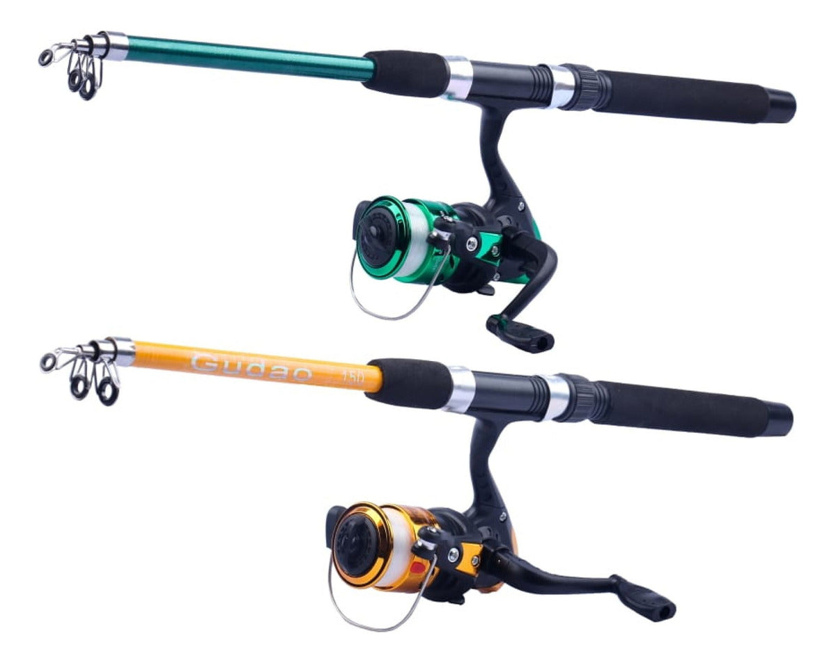 Kit De Pesca Completo 10kg Com 2 Varas 2 Molinetes + Itens Cor Conforme As Fotos