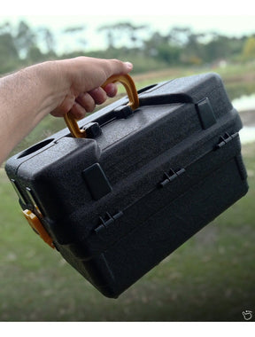 Maleta De Pesca 6 Bandeja Articuladas Porta Copos Hi Estojos Cor Preto