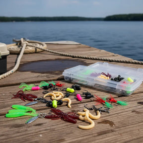 Kit 108 Unidades Iscas Artificiais Pesca Tilapia Peixes Cor Azul