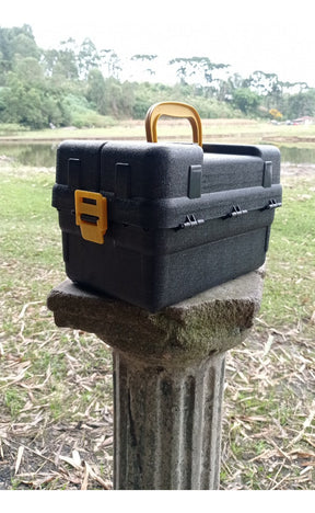 Maleta De Pesca 6 Bandeja Articuladas Porta Copos Hi Estojos Cor Preto