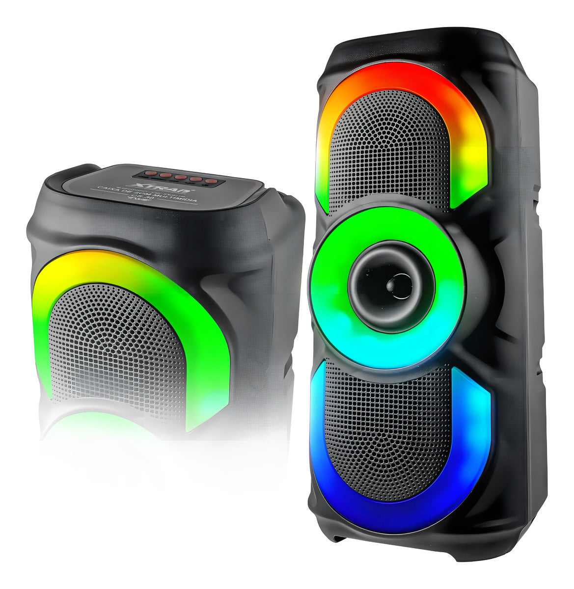 Caixa De Som Bluetooth Portátil Potente Led Rgb 50w Xtrad