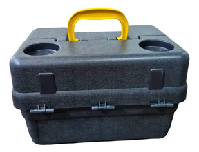 Maleta De Pesca 6 Bandeja Articuladas Porta Copos Hi Estojos Cor Preto