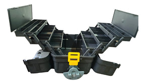 Maleta De Pesca 6 Bandeja Articuladas Porta Copos Hi Estojos Cor Preto