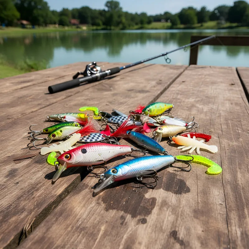 Kit 108 Unidades Iscas Artificiais Pesca Tilapia Peixes Cor Azul