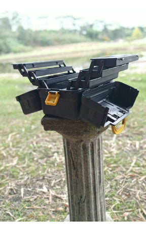 Maleta De Pesca 6 Bandeja Articuladas Porta Copos Hi Estojos Cor Preto