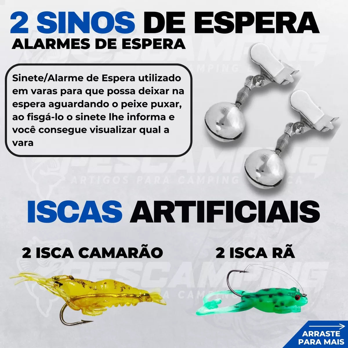 Pescamping Kit Pesca Completo 2 Varas Fibra De Vidro E 2 Molinetes Leve Com Linha Estojo E Maleta Com Acessórios - Tralha de Pescaria