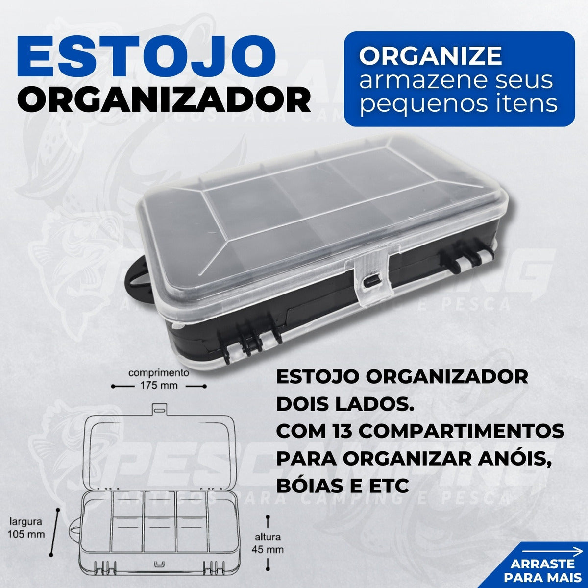 Pescamping Kit Pesca Completo 2 Varas Fibra De Vidro E 2 Molinetes Leve Com Linha Estojo E Maleta Com Acessórios - Tralha de Pescaria