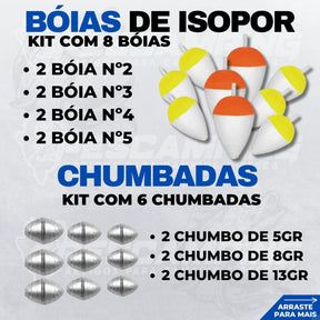 Pescamping Kit Pesca Completo - 1 Vara Fibra De Vidro E 1 Molinete Leve Com Linha - Estojo Com Acessórios Bóias Chumbadas Anzóis E Mais Tralha Quite De Pescaria