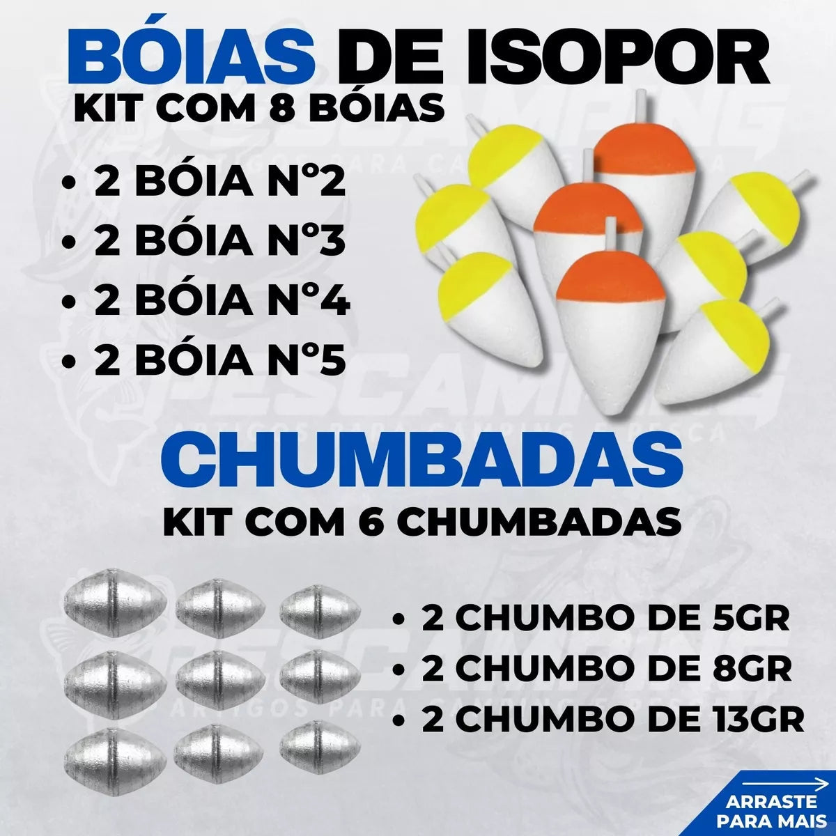 Pescamping Kit Pesca Completo 2 Varas Fibra De Vidro E 2 Molinetes Leve Com Linha Estojo E Maleta Com Acessórios - Tralha de Pescaria