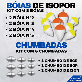 Pescamping Kit Pesca Completo 2 Varas Fibra De Vidro E 2 Molinetes Leve Com Linha Estojo E Maleta Com Acessórios - Tralha de Pescaria