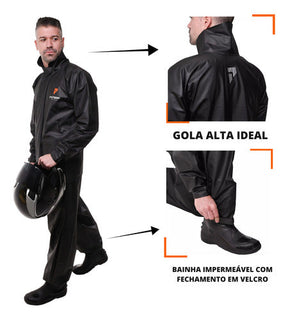 Capa De Chuva Moto Pioneira Impermeável Pvc Motoqueiro Frio