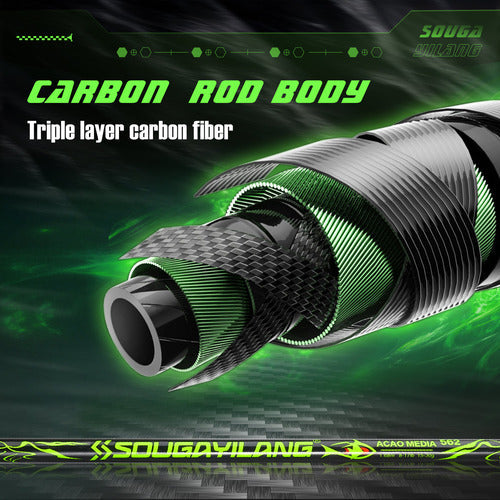 Sougayilang Vara Pesca 1,68m 2 Partes 8-30lb Alto Carbono