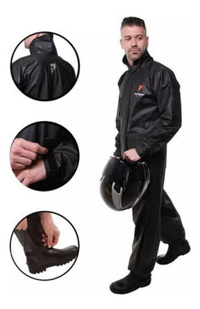 Capa Roupa Chuva Conjunto Motoqueiro Emborrachada Reforçada