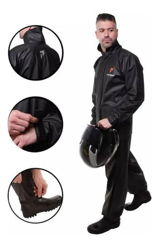 Capa Roupa Chuva Conjunto Motoqueiro Emborrachada Reforçada
