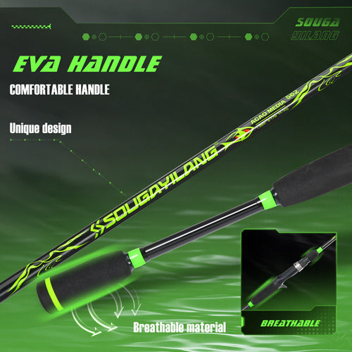 Sougayilang Vara Pesca 1,68m 2 Partes 8-30lb Alto Carbono