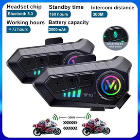 1/2Pcs Intercomunicador Sem Fio Bluetooth Para Motocicleta 300M Redução De Ruído À Prova D'água 2 Interfone De Comunicação Do Motociclista