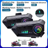 1/2Pcs Intercomunicador Sem Fio Bluetooth Para Motocicleta 300M Redução De Ruído À Prova D'água 2 Interfone De Comunicação Do Motociclista